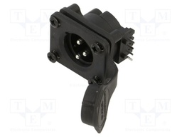 Connector: XLR; socket; male; AXS; 15A; 133V; PIN: 3; IP65; THT