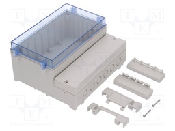 Enclosure: wall mounting; X: 213mm; Y: 185mm; Z: 104mm; ABS; grey