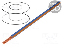 Wire; LgY; stranded; Cu; 0.5mm2; blue-orange; PVC; 300/500V; 100m