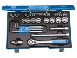 Wrench-set; 12-angles,rattle,hex key,socket spanner; 1/2"