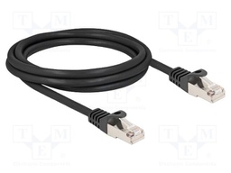 Patch cord; F/UTP; RJ50 plug,both sides; 2m; PVC; black; 26AWG