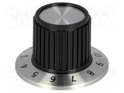 Knob; with flange; plastic; Shaft d: 6.35mm; Ø22.7x23.7mm
