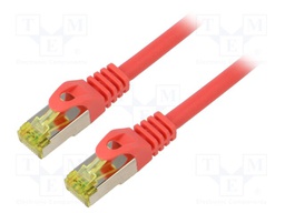 Patch cord; S/FTP; 6a; stranded; Cu; LSZH; red; 0.25m; 27AWG; Cores: 8