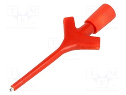 Clip-on probe; pincers type; 2A; 60VDC; red; Grip capac: max.3.5mm