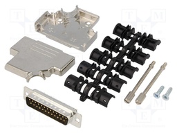 D-Sub; PIN: 25; plug; male; soldering; for cable; black
