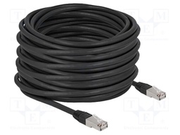 Patch cord; S/FTP; Cat: 6a; RJ45 plug,both sides; 20m; PE; black