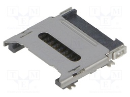Connector: for cards; SD Micro; with hinged cover; SMT; 500V