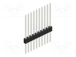 Connector: pin strips; pin header; male; PIN: 10; 1.27mm; THT; 1x10