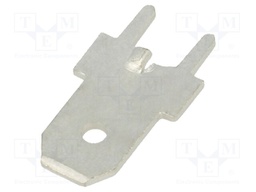 Terminal: flat; 6.3mm; 0.8mm; male; THT; brass; tinned; straight