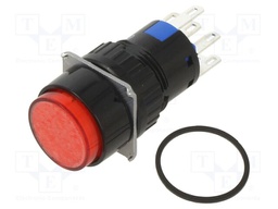 Switch: push-button; Pos: 2; SPDT x2; 0.5A/220VAC; 1A/24VDC; ON-ON