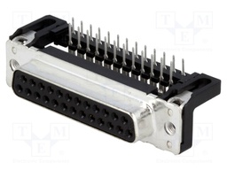 D-Sub; PIN: 25; socket; female; angled 90°; THT; M3