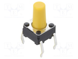 Microswitch TACT; SPST-NO; Pos: 2; 0.05A/24VDC; THT; none; 1.47N