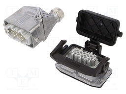Connector: HDC; Type: with cable gland; Pitch: 57x27mm; 500V; 16A