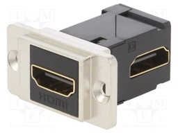 Coupler; HDMI socket,both sides; DUALSLIM; gold-plated; 29mm