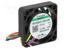 Fan: DC; axial; 5VDC; 25x25x6mm; 3.72m3/h; 18dBA; Vapo; 10000rpm