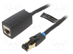 Extender RJ45; F/FTP; Cat 8; OFC; PVC; black; 0.5m; Cores: 8