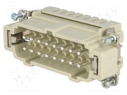 Connector: rectangular; male; Han ES; PIN: 16; 16+PE; size 16B; 16A