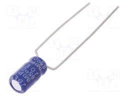 Capacitor: electrolytic; THT; 4.7uF; 50VDC; Ø4x7mm; Pitch: 5mm; ±20%