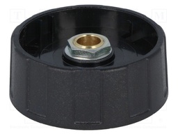 Knob; without pointer; ABS; Shaft d: 6mm; Ø40x15.5mm; black