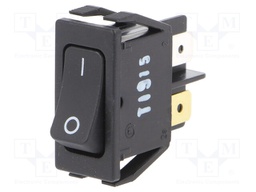 ROCKER; DPST; Pos: 2; OFF-ON; 16A/250VAC; black; IP40; none; 100mΩ