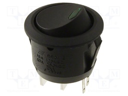 ROCKER; SPST; ON-OFF; 16A/125VAC; black; LED; RR3112; 0÷65°C
