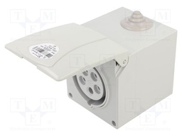 Connector: AC supply 3-phase; socket; female; 16A; 400VAC; IP44