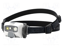Torch: LED headtorch; 60h; 20lm,250lm,500lm,800lm; white-black