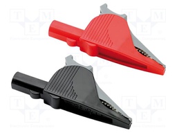 Crocodile clip; 36A; black; Grip capac: max.30mm; Socket size: 4mm