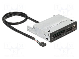 Card reader: memory; USB 2.0; hot swapping,PnP; black; 480Mbps