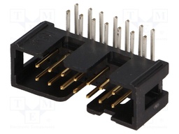 Socket; IDC; male; PIN: 14; angled 90°; THT; gold-plated; 2A; 2.54mm