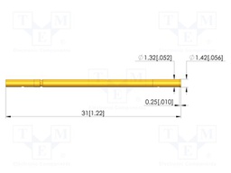 Test probe socket; gold-plated; Flange height: 0.25mm