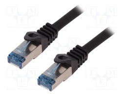Patch cord; S/FTP; 6a; stranded; Cu; LSZH; black; 50m; 26AWG