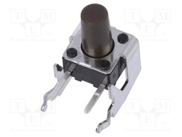 Microswitch TACT; SPST; Pos: 2; 0.05A/12VDC; THT; 1.6N; 6x6x3.5mm