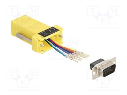 Adapter; D-Sub 9pin plug,RJ12 socket; yellow