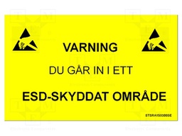 Information board; ESD,self-adhesive; 300x150mm; black,yellow