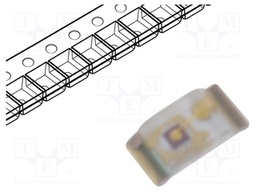 LED; SMD; 0402; red; 55÷195mcd; 1x0.5x0.2mm; 125°; 2÷2.4V; 20mA