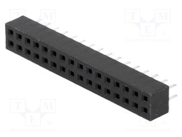 Socket; pin strips; female; PIN: 32; straight; 2mm; THT; 2x16