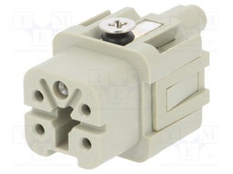 Connector: HDC; female; HDC; PIN: 5; 4+PE; size 1; 10A; 250V