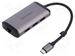 Hub USB; USB 3.0; grey; Number of ports: 6; 0.15m; Colour: black