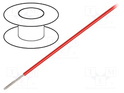 Wire; UL1213; stranded; Cu; 0.35mm2; 22AWG; red; teflon