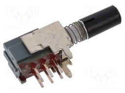 Switch: push-button; Pos: 2; DPDT; 0.1A/30VDC; black; Illumin: none