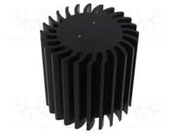 Heatsink: extruded; round; black; L: 100mm; W: 105mm; aluminium
