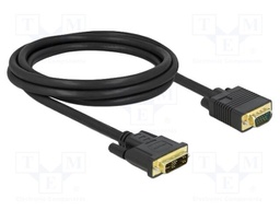 Cable; DVI-A (12+5) plug,VGA male; single link; Len: 2m; black