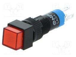 Switch: push-button; Pos: 2; SPDT; 0.5A/250VAC; 1A/24VDC; red; none