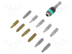 Screwdriver bits; Pcs: 12; Package: plastic case; 25mm