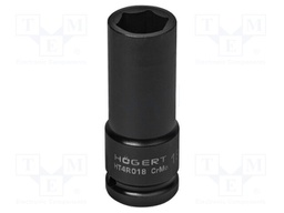 Wrench; hex socket,socket spanner,impact; HEX 18mm; 1/2"; long