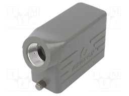 Enclosure: for HDC connectors; size D16B; for latch; angled; M25