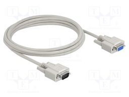 Cable; D-Sub 9pin socket,D-Sub 9pin plug; 3m; beige