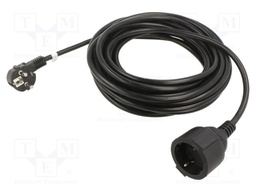 Extension lead; Sockets: 1; PVC; black; 3x1,5mm2; 10m; 16A