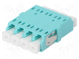 Connector: fiber optic; socket,coupler; quad,multi mode (MM); LC